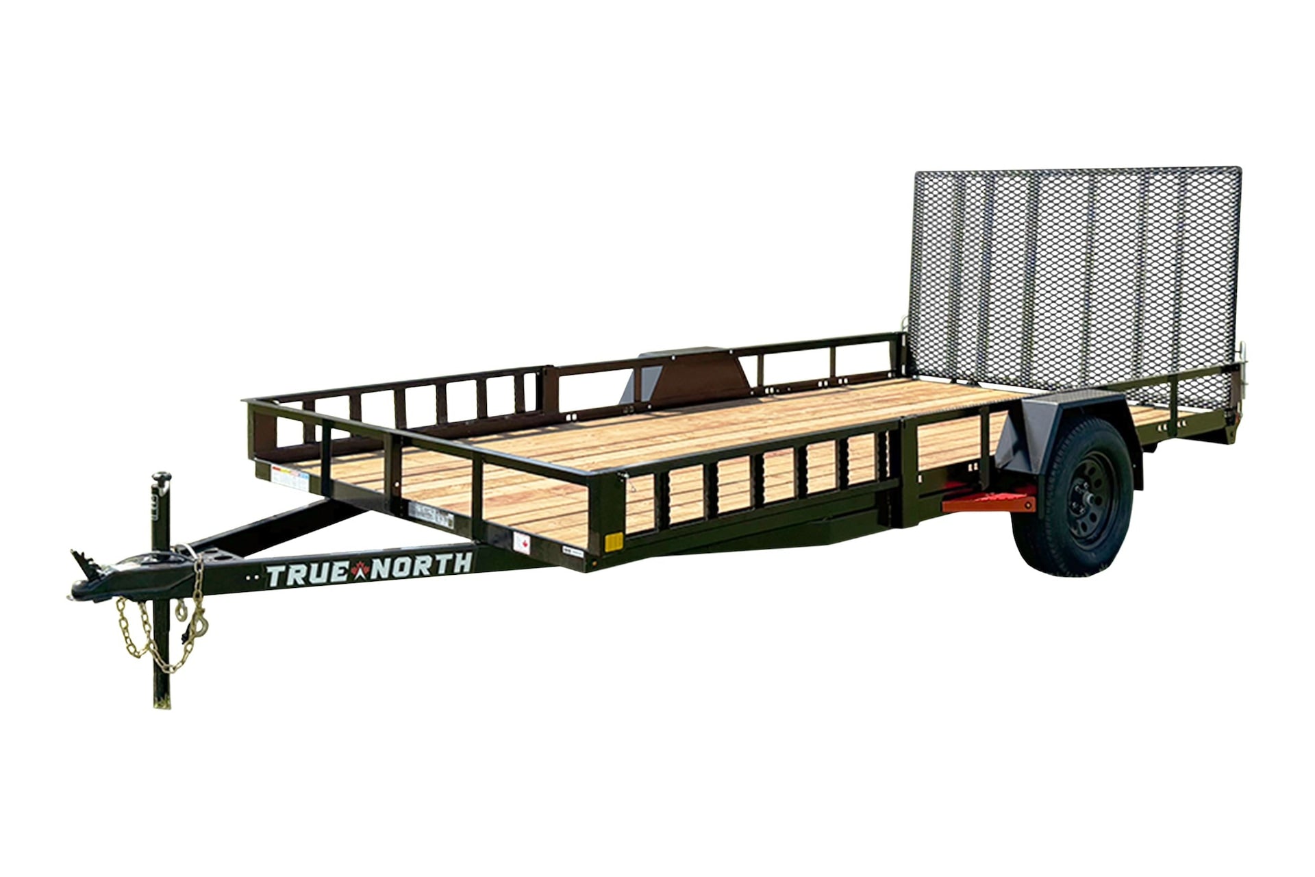 True North 83-in x 14-ft Utility Trailer With Gate & Side ATV Ramps, Black