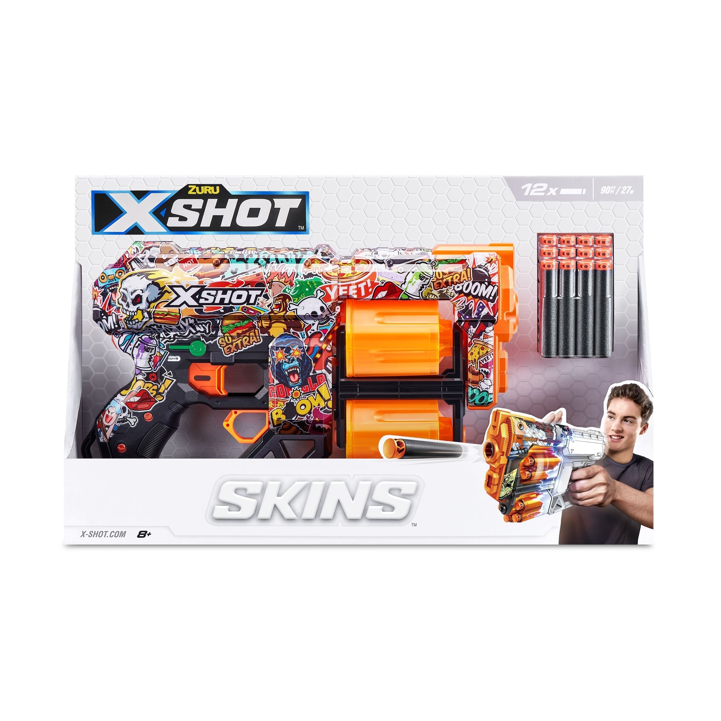 Zuru X-Shot Skins Dread, 7 Unique Designs, 12-Dart Capacity, Ages 8+