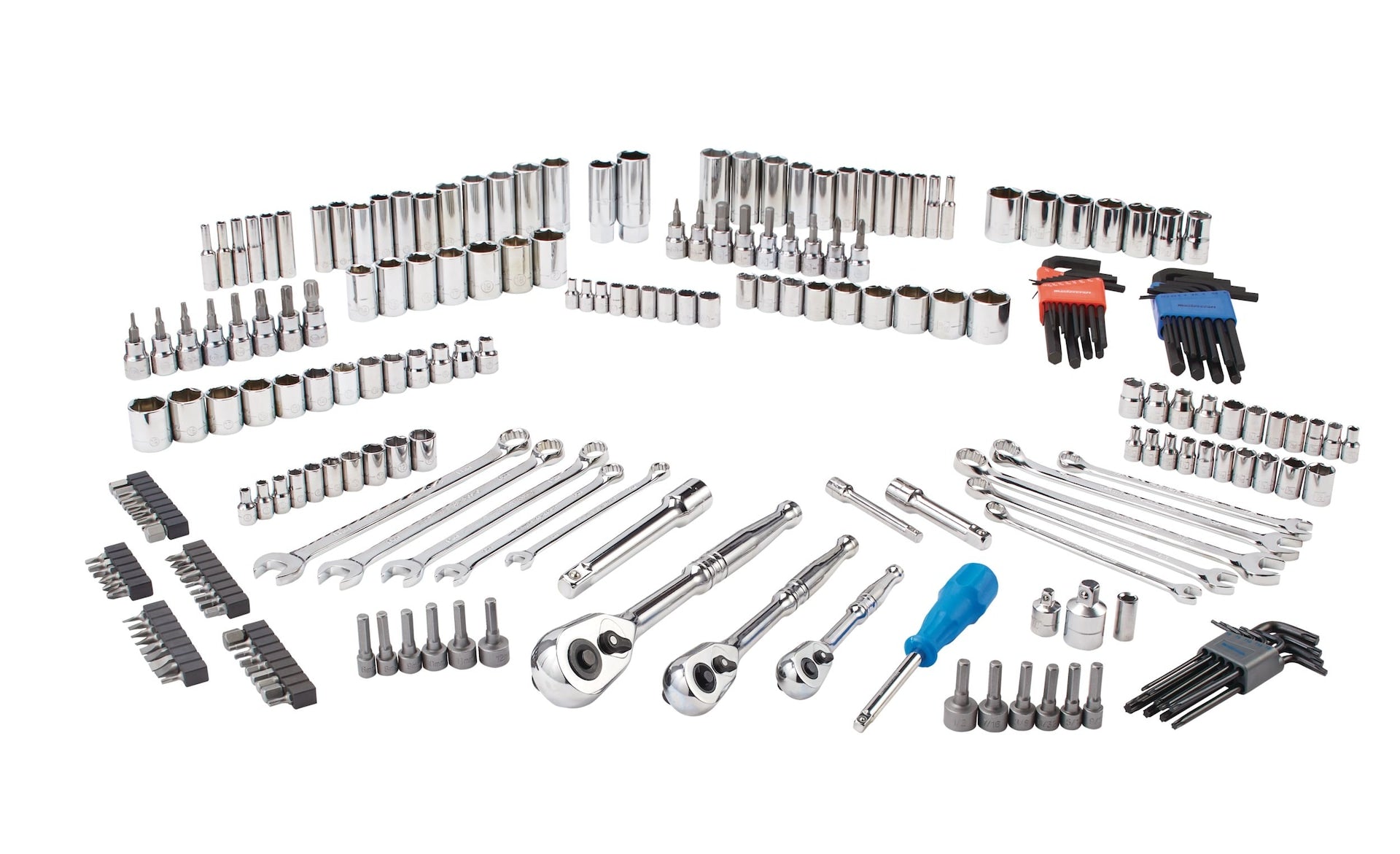 Mastercraft Socket Set, 233-pc, SAE / Metric, Nickel-Chrome Plating