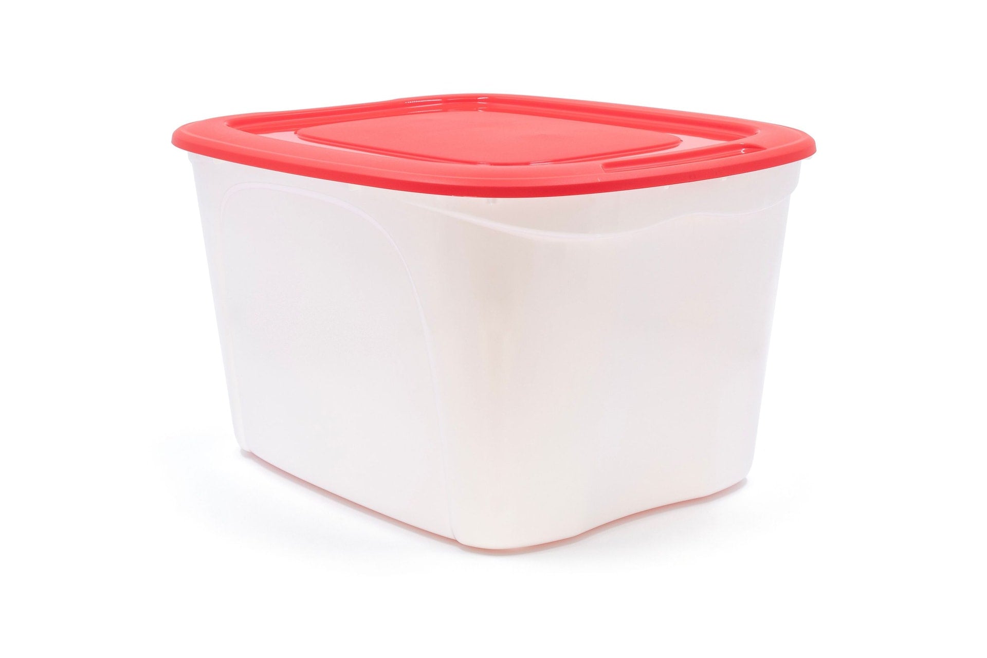 Stackable Storage Box with Lid, 63-L, Red/White, 63 Litre Storage Container