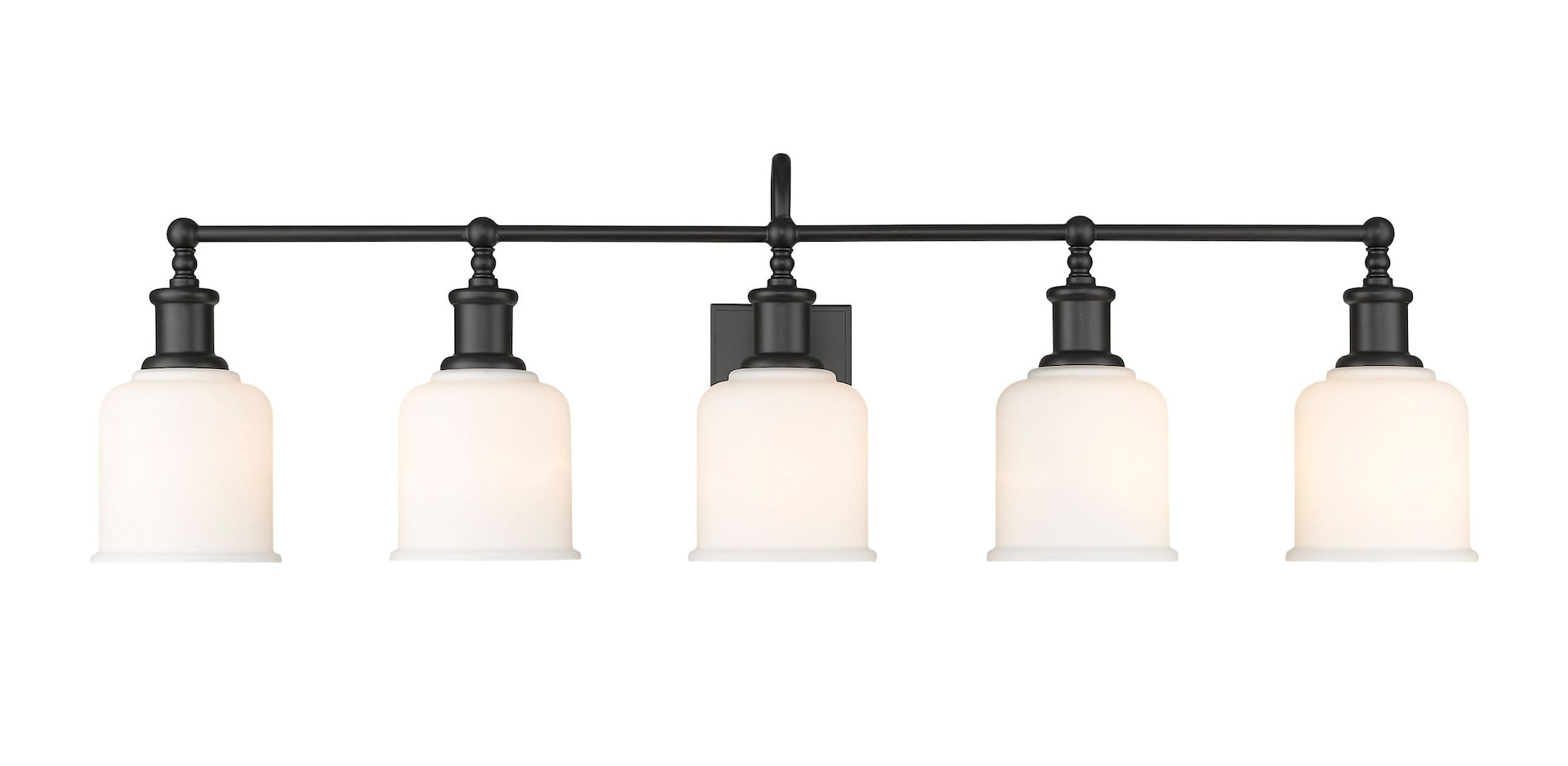Z-Lite Bryant 5-Light Vanity Light, Black with Opal Shade