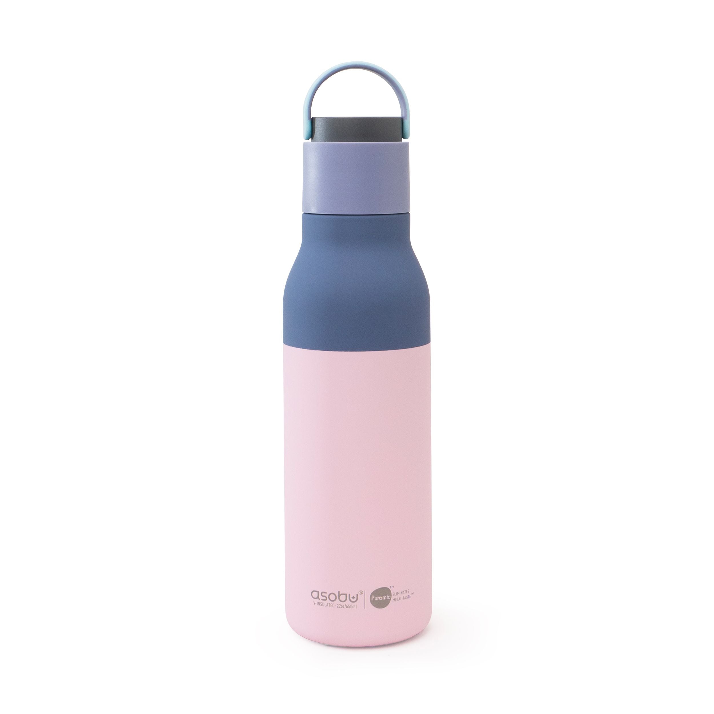Asobu Metro Ceramic Water Bottle, 22-oz, Pastel Pink