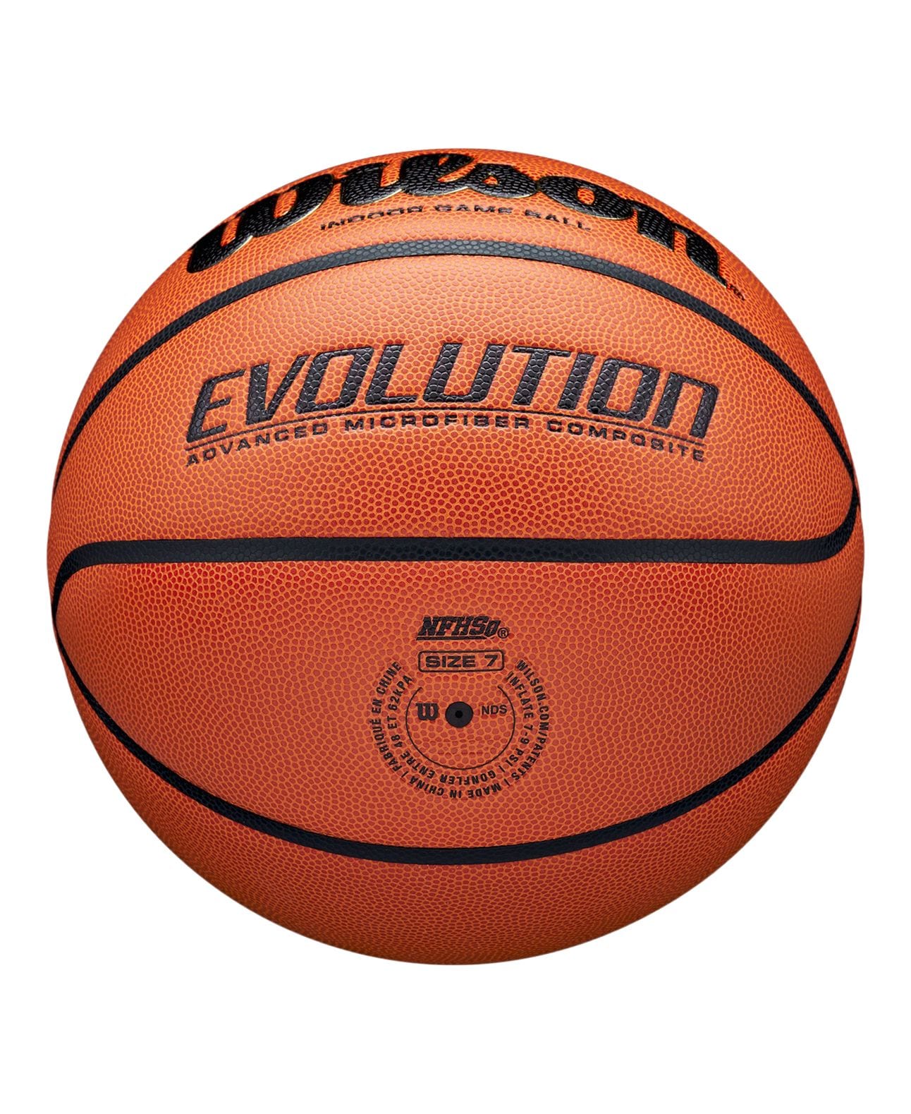 Wilson Evolution Indoor Composite Game Basketball, Official Size 7 (29.5-in)