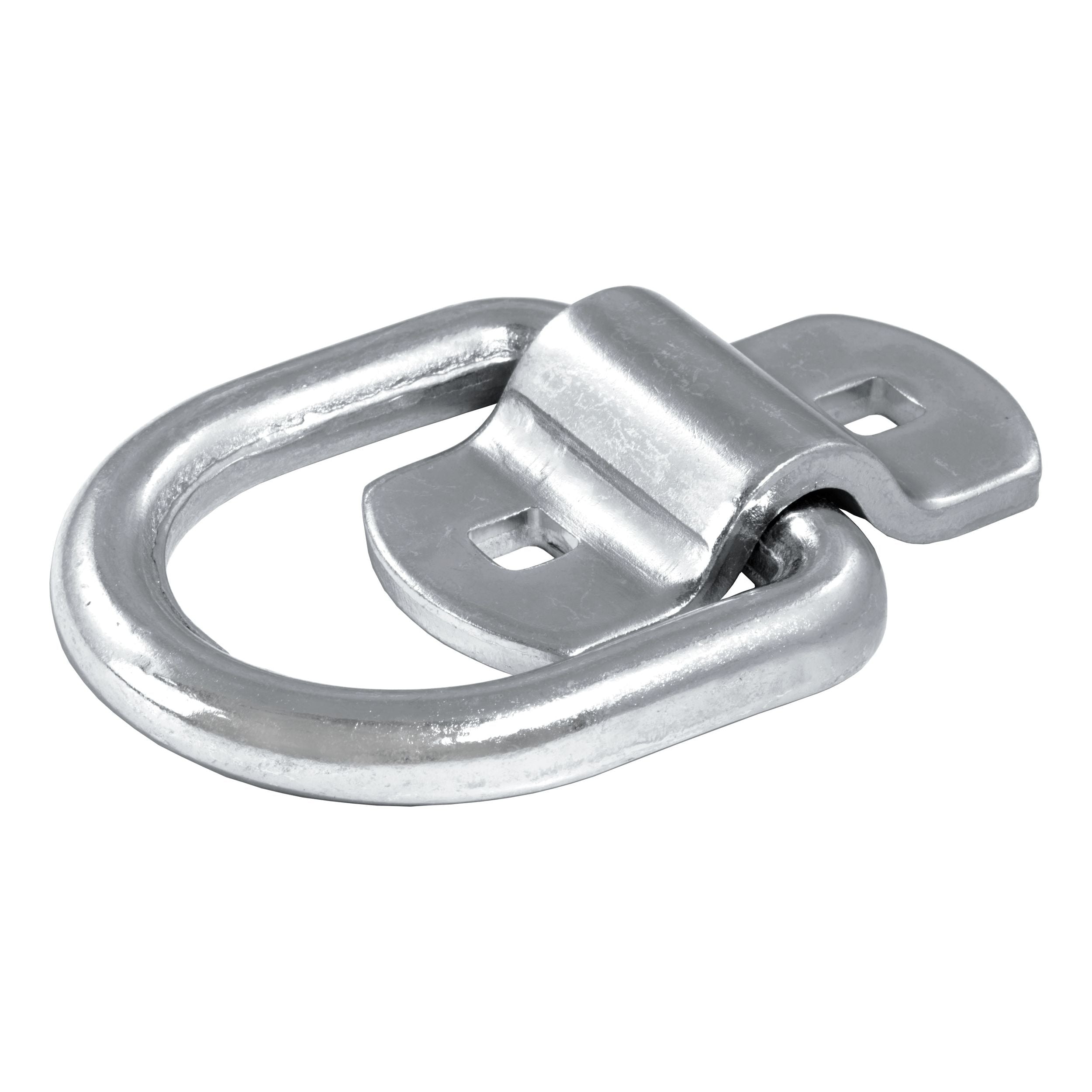 CURT 83742 3-in x 3-in Surface-Mounted Tie-Down D-Ring (3600-lb, Clear Zinc)