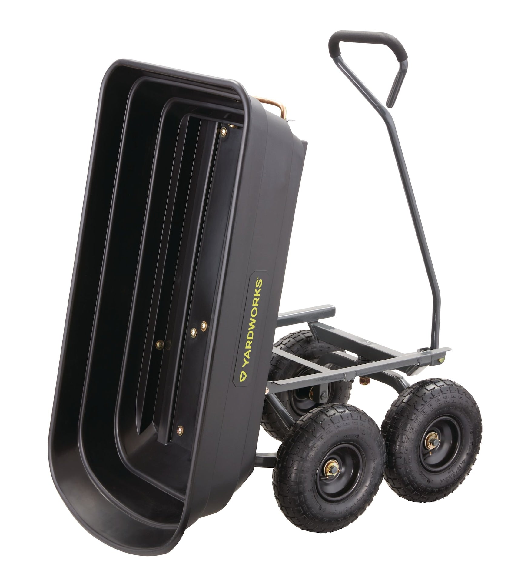 Yardworks Poly Tray 4-Wheel Garden/Yard Cart, 600-lb