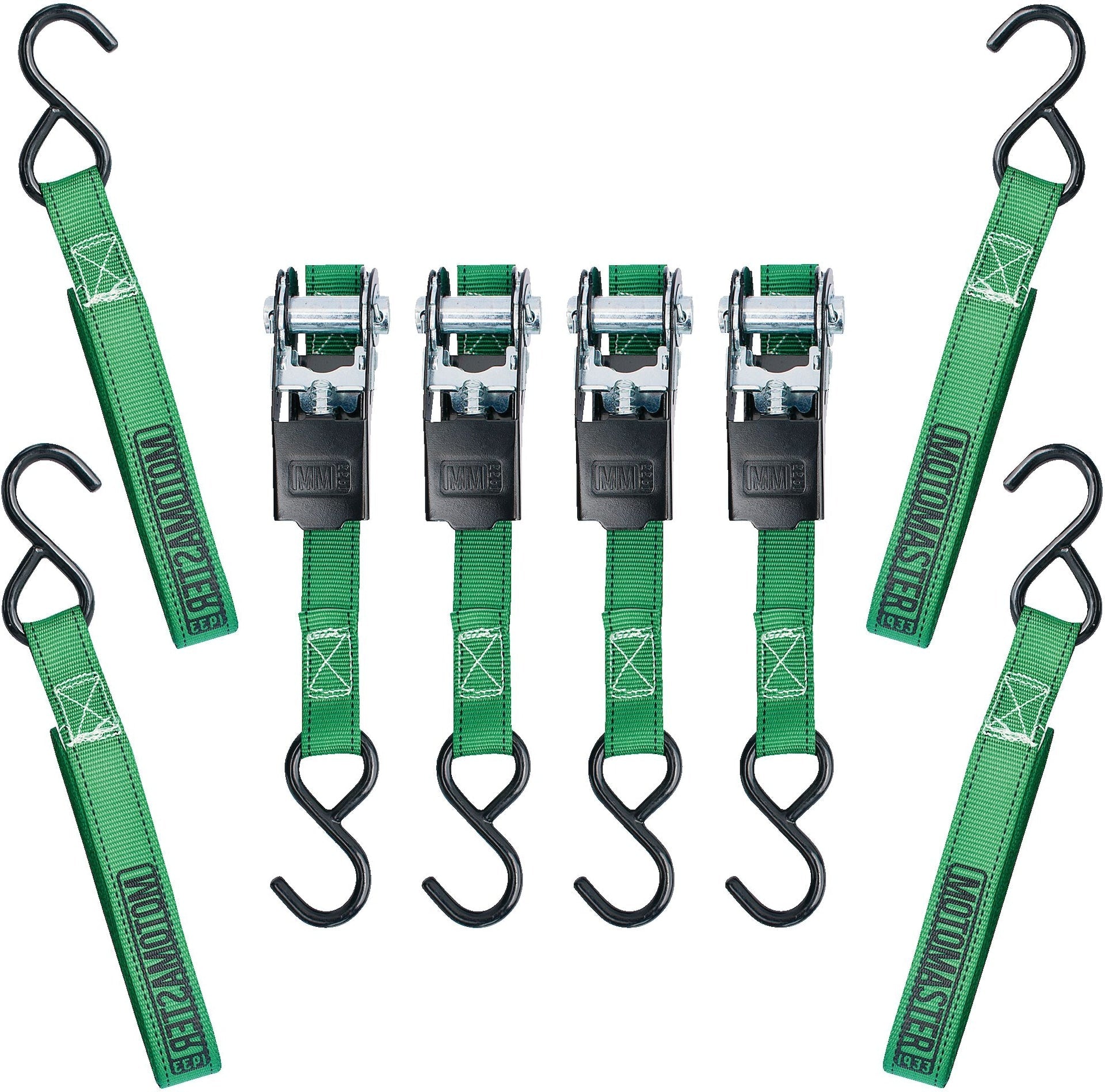MotoMaster 900-lb Ratchet Tie-Down Straps, Non-Padded, 1-in x 10-ft, 4-pk