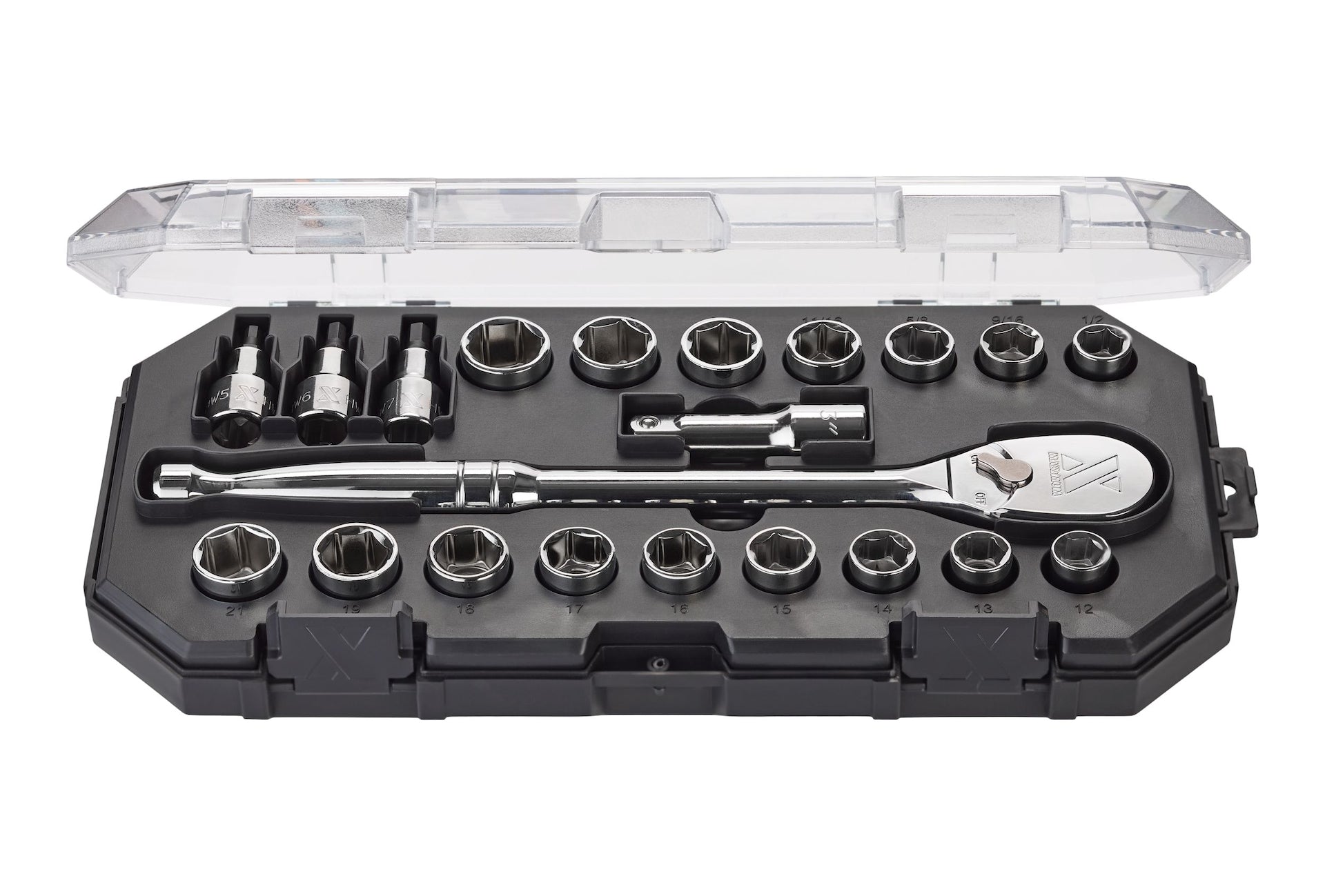 MAXIMUM 21 Piece 1/2" Drive Metric Socket Set