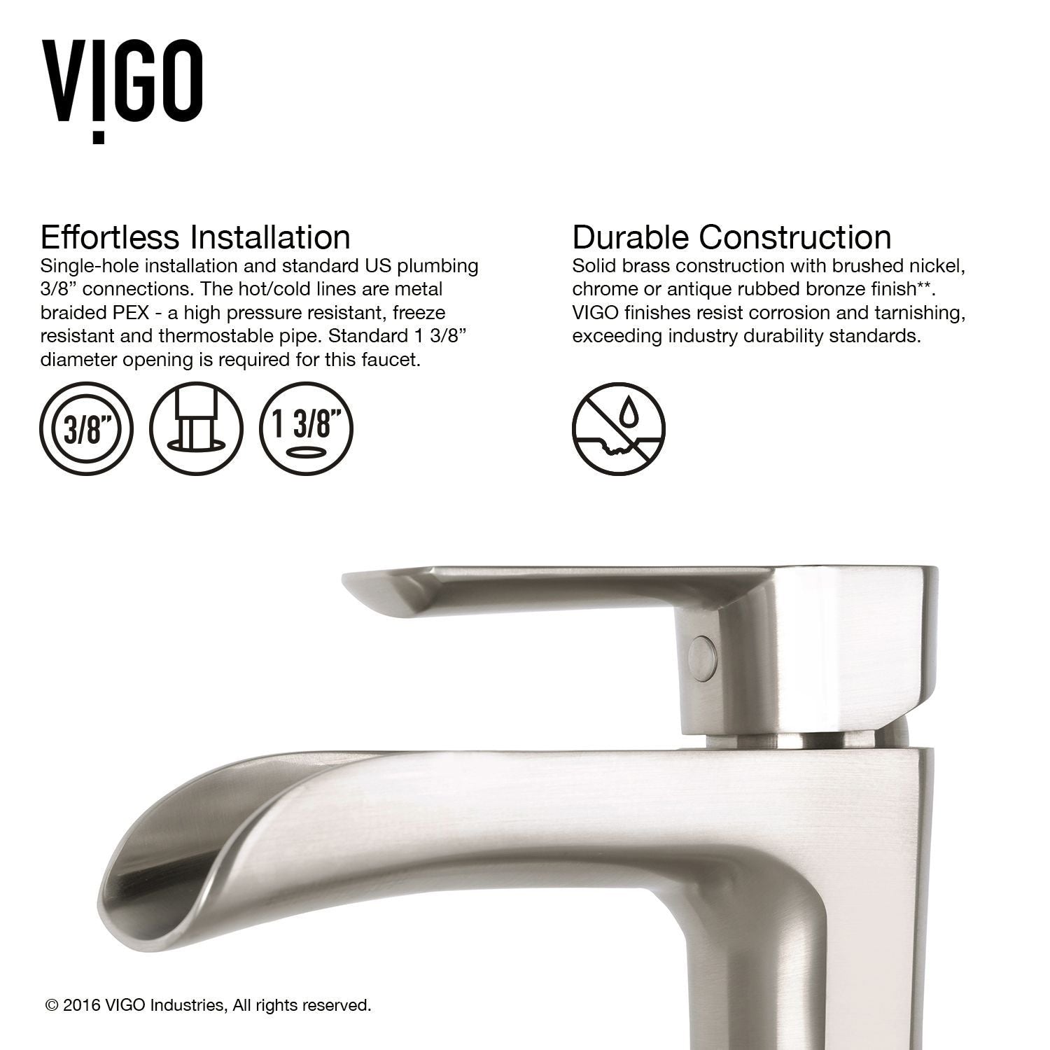 VIGO Hyacinth MatteStone White Bathroom Sink/Basin Set with Niko Faucet and Square Composite Vessel