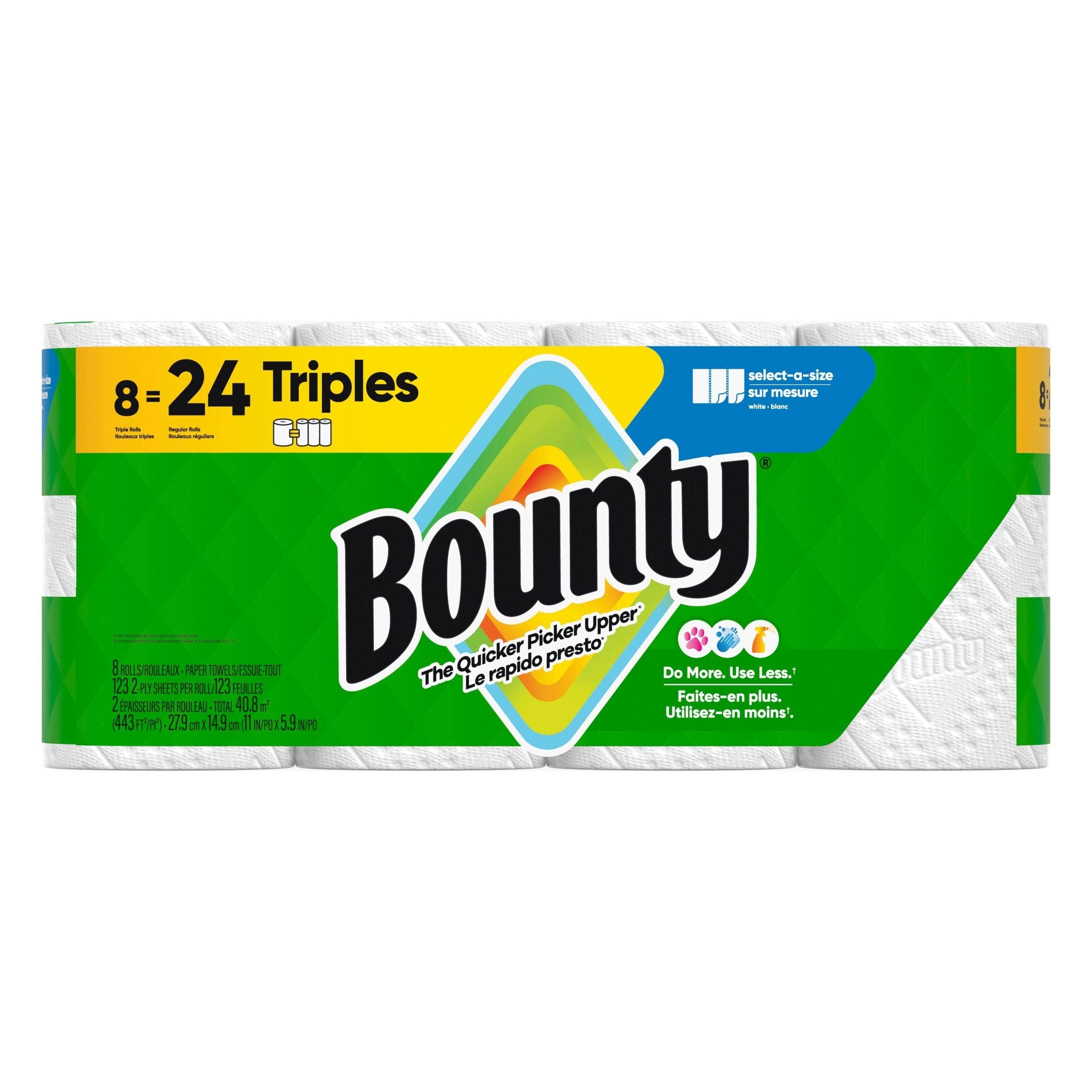 Bounty Select-A-Size Triple Roll Paper Towel, 2-ply, 8-pk
