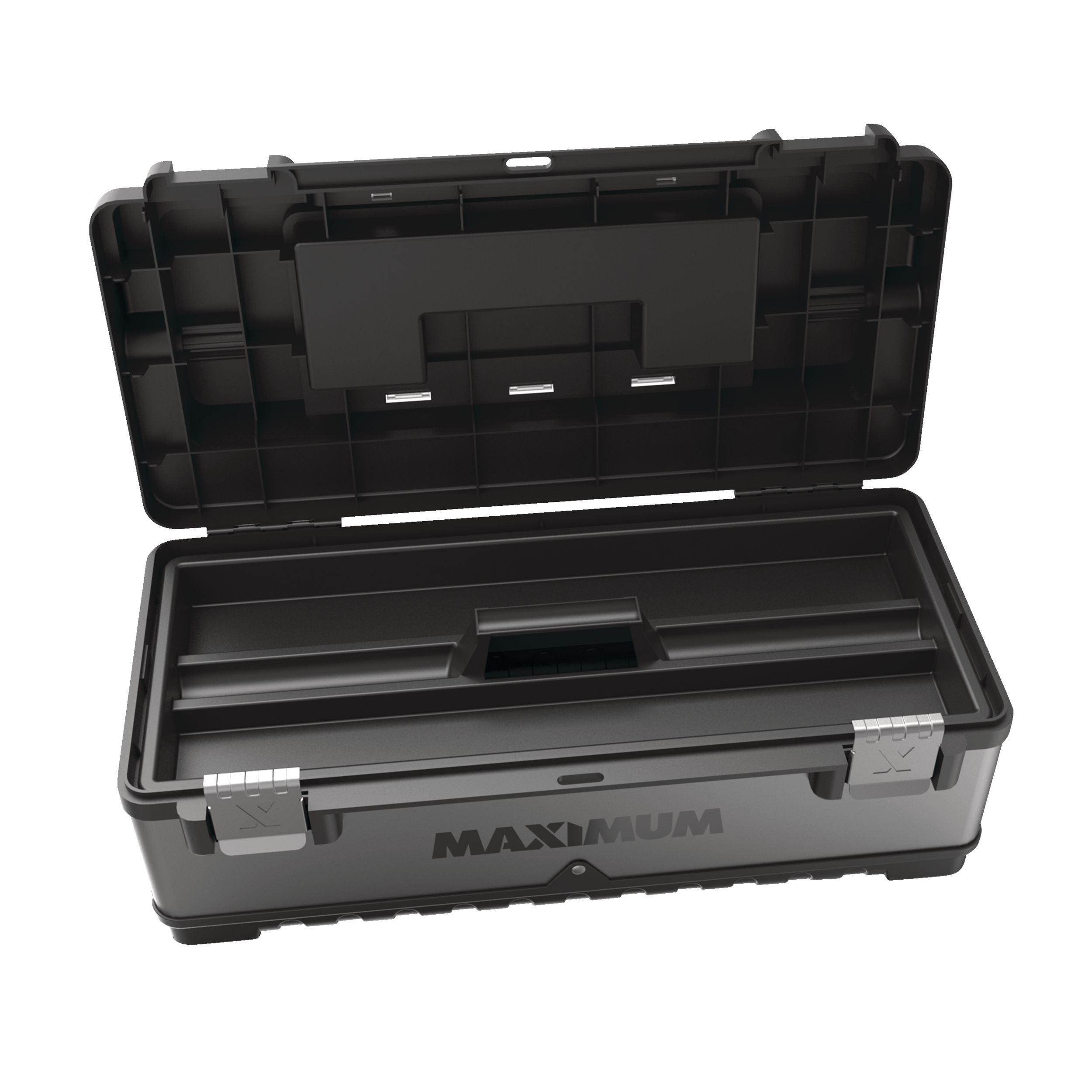 MAXIMUM Heavy-Duty Metal & Plastic Tool Box with Removable Tray, 23-in