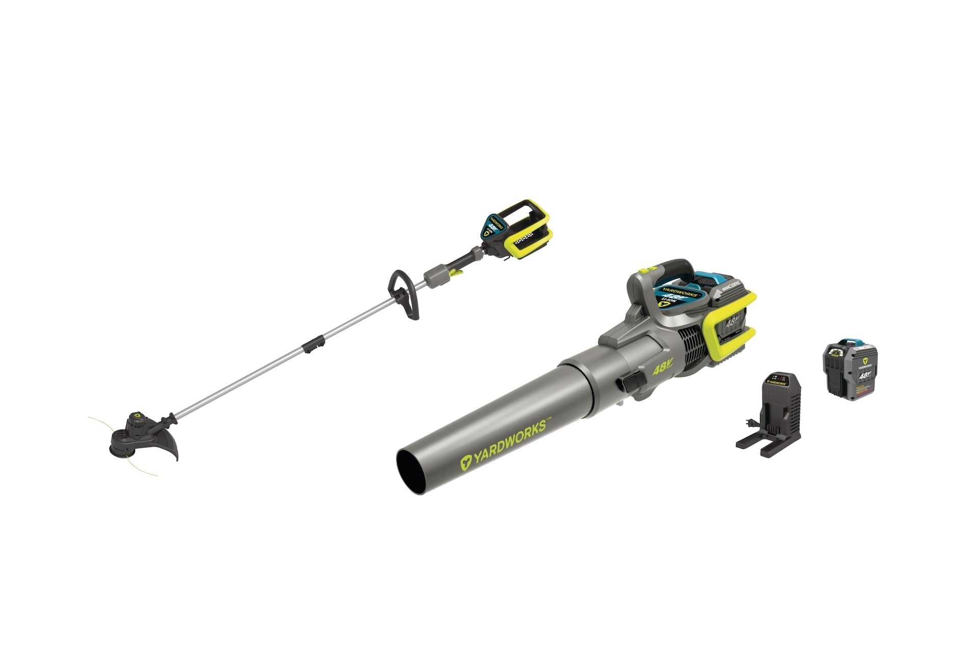 Yardworks 48 V Cordless Leaf Blower & Trimmer Combo, 2 Ah Battery Included