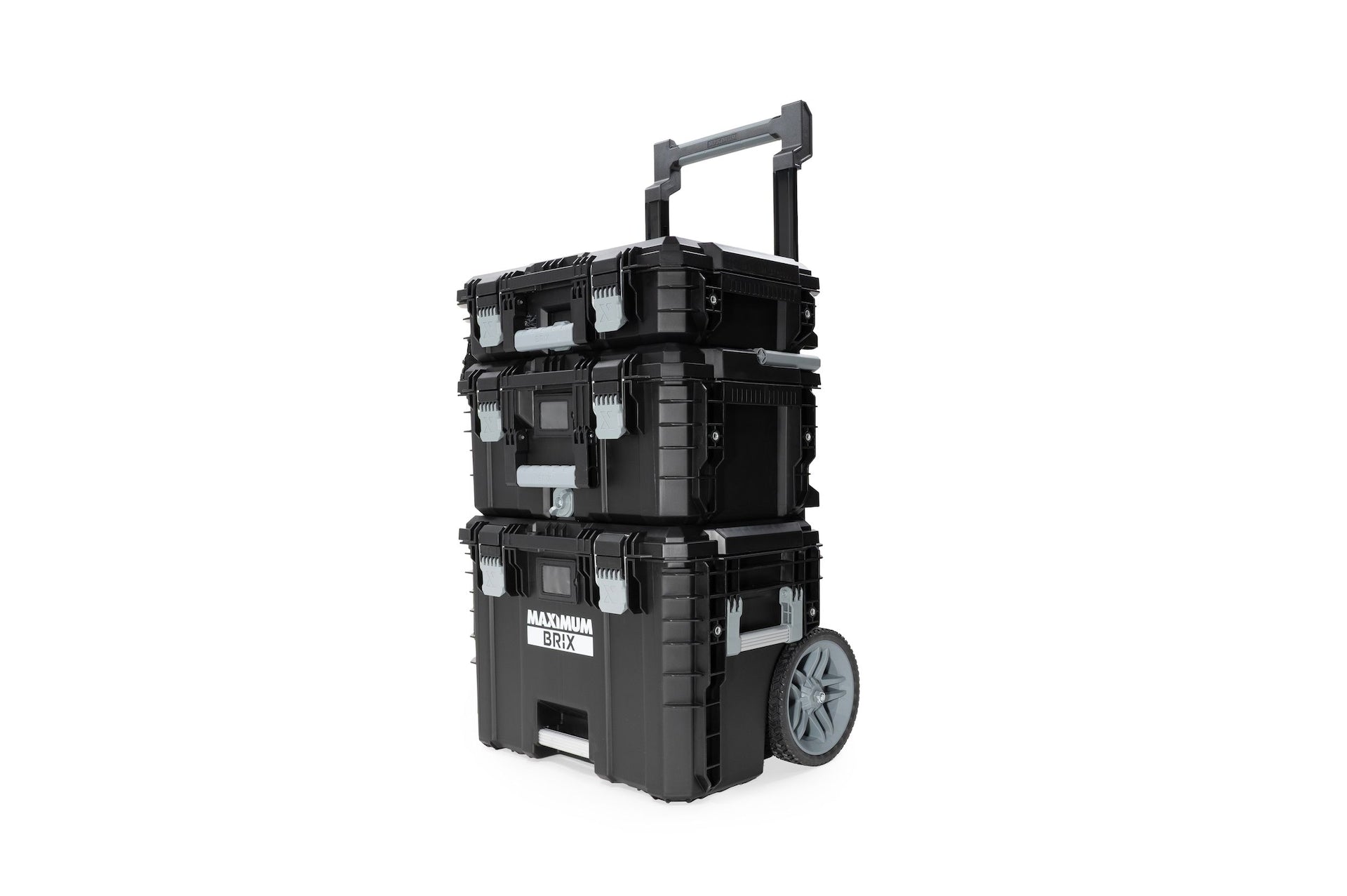 MAXIMUM Brix Modular Portable Toolbox/Tool Storage System with Wheels, IP65, 23-in x 19-in x 33-in, 3-pc