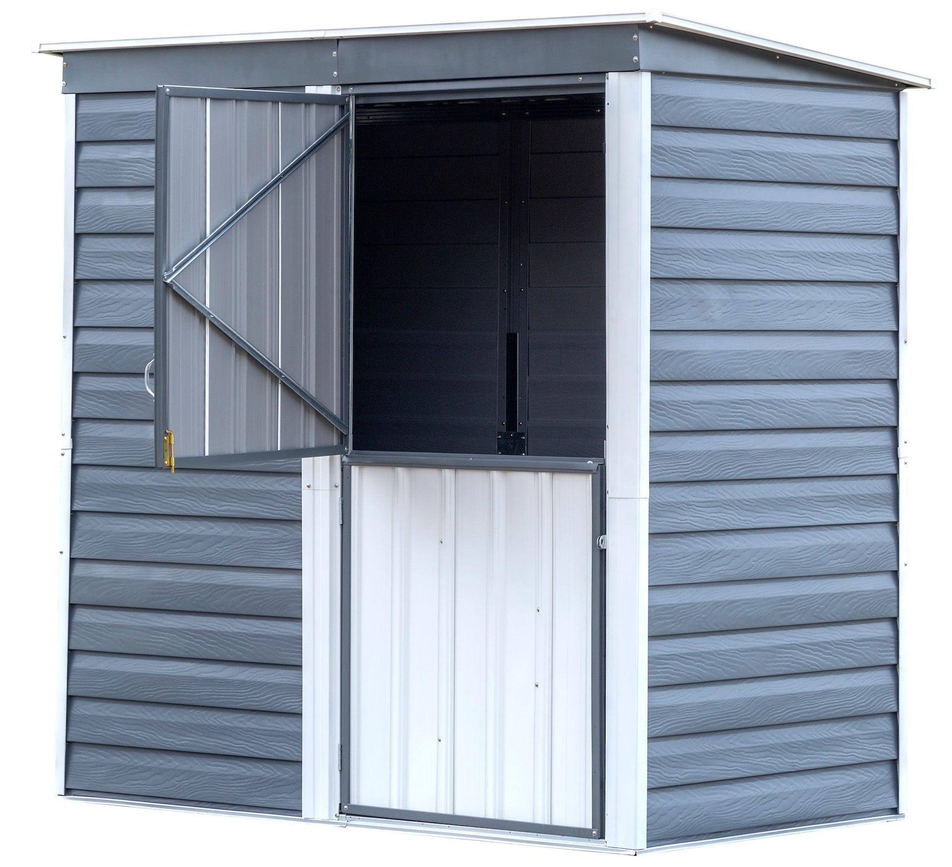 Arrow Shed-in-a-Box Steel Storage Shed, Charcoal/Cream, 6-ft x 4-ft