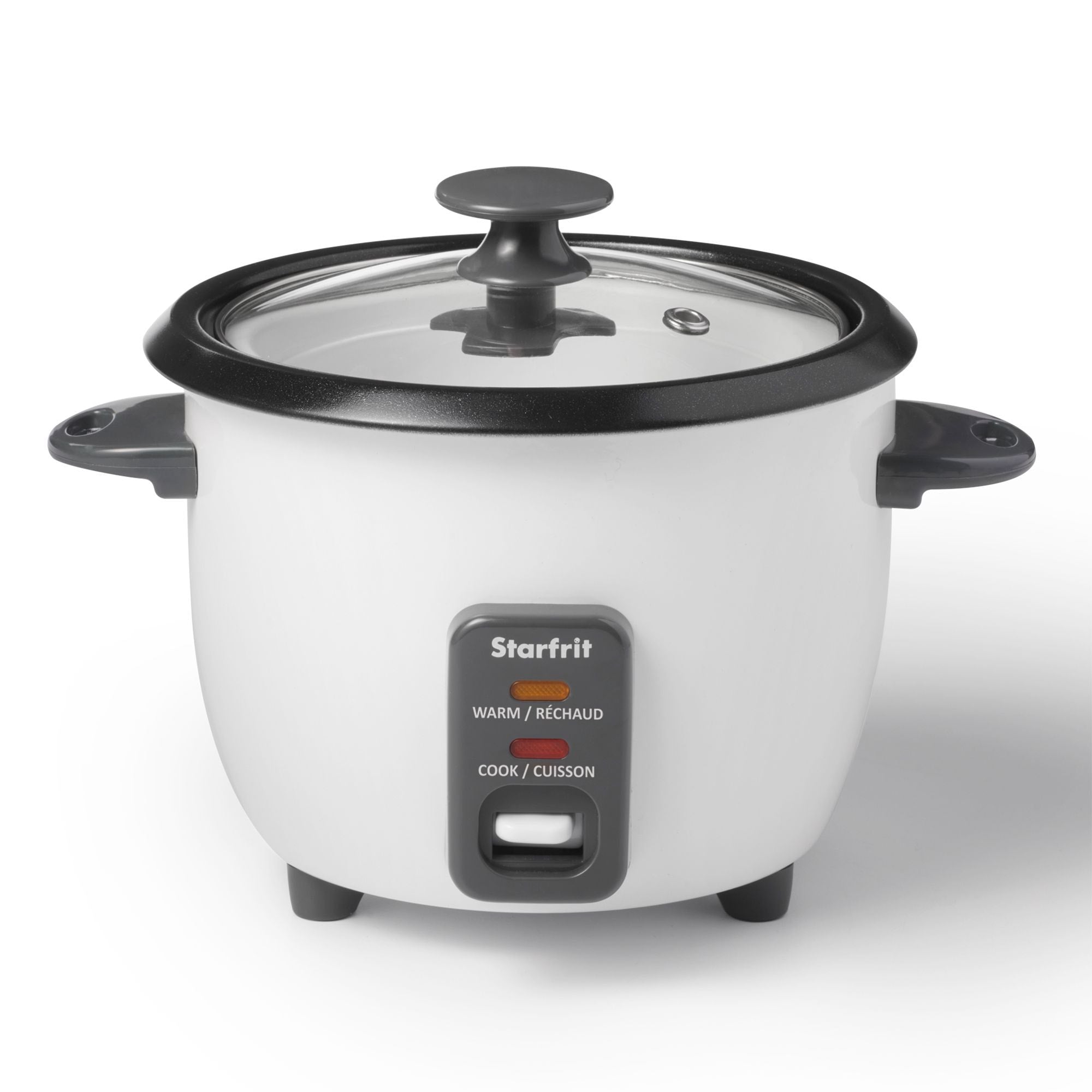 Starfrit 300W 6-Cup White Rice Cooker with Steam Basket