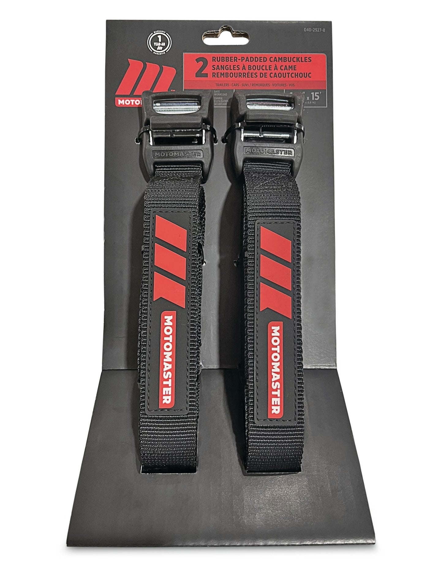 MotoMaster Rubber Padded Cam Buckle Tie Down Straps, 2-pk