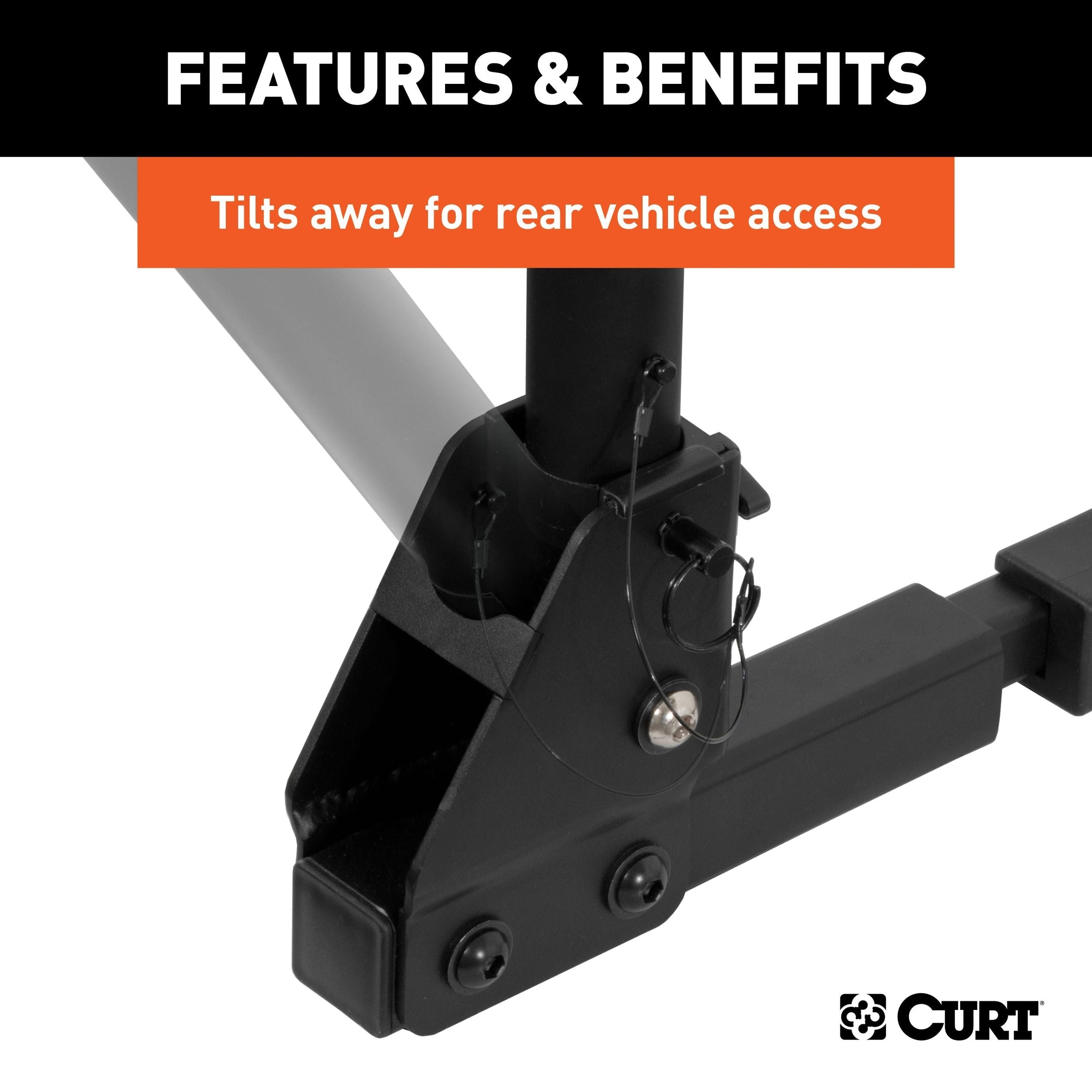 CURT 18021 Hitch Mounted Bike Rack, Fits 1-1/4" and 2" Receiver, 2 Bikes