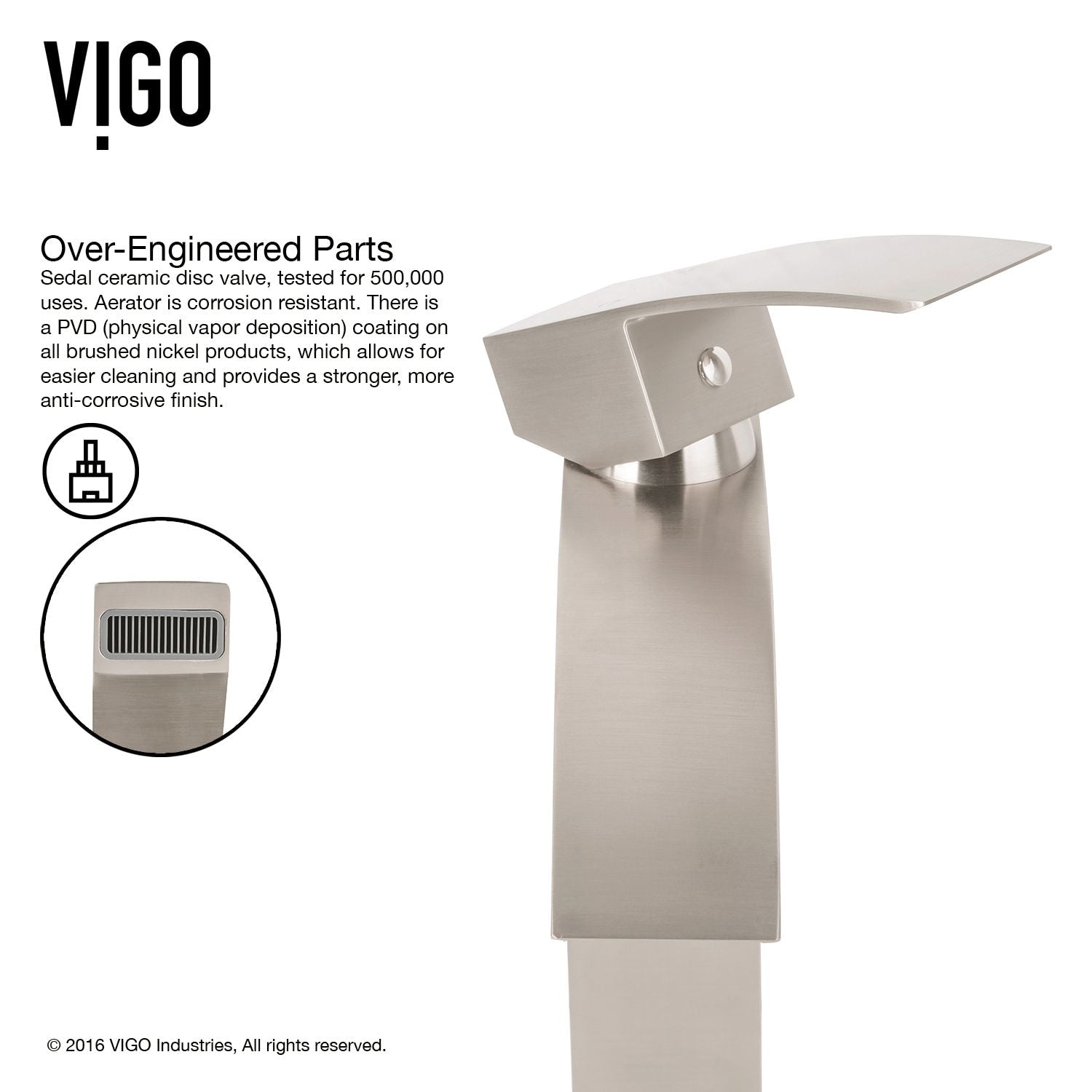 VIGO Satro Single Handle Single Hole Bathroom Sink Faucet, WaterSense Certified, Brushed Nickel