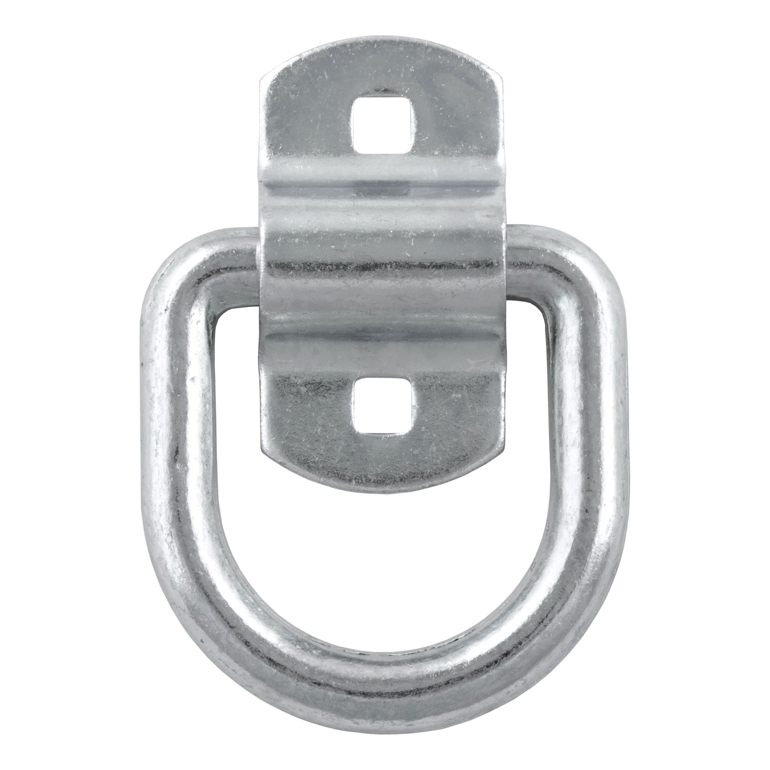 CURT 83742 3-in x 3-in Surface-Mounted Tie-Down D-Ring (3600-lb, Clear Zinc)