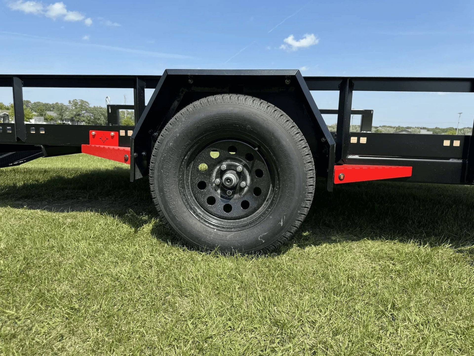 True North 83-in x 14-ft Utility Trailer With Gate & Side ATV Ramps, Black