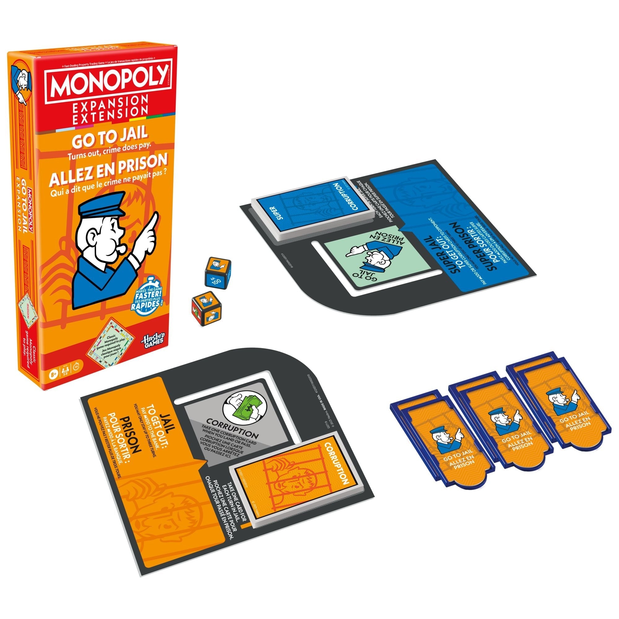 Hasbro Games Monopoly Go To Jail Expansion Pack for Classic Monopoly Game