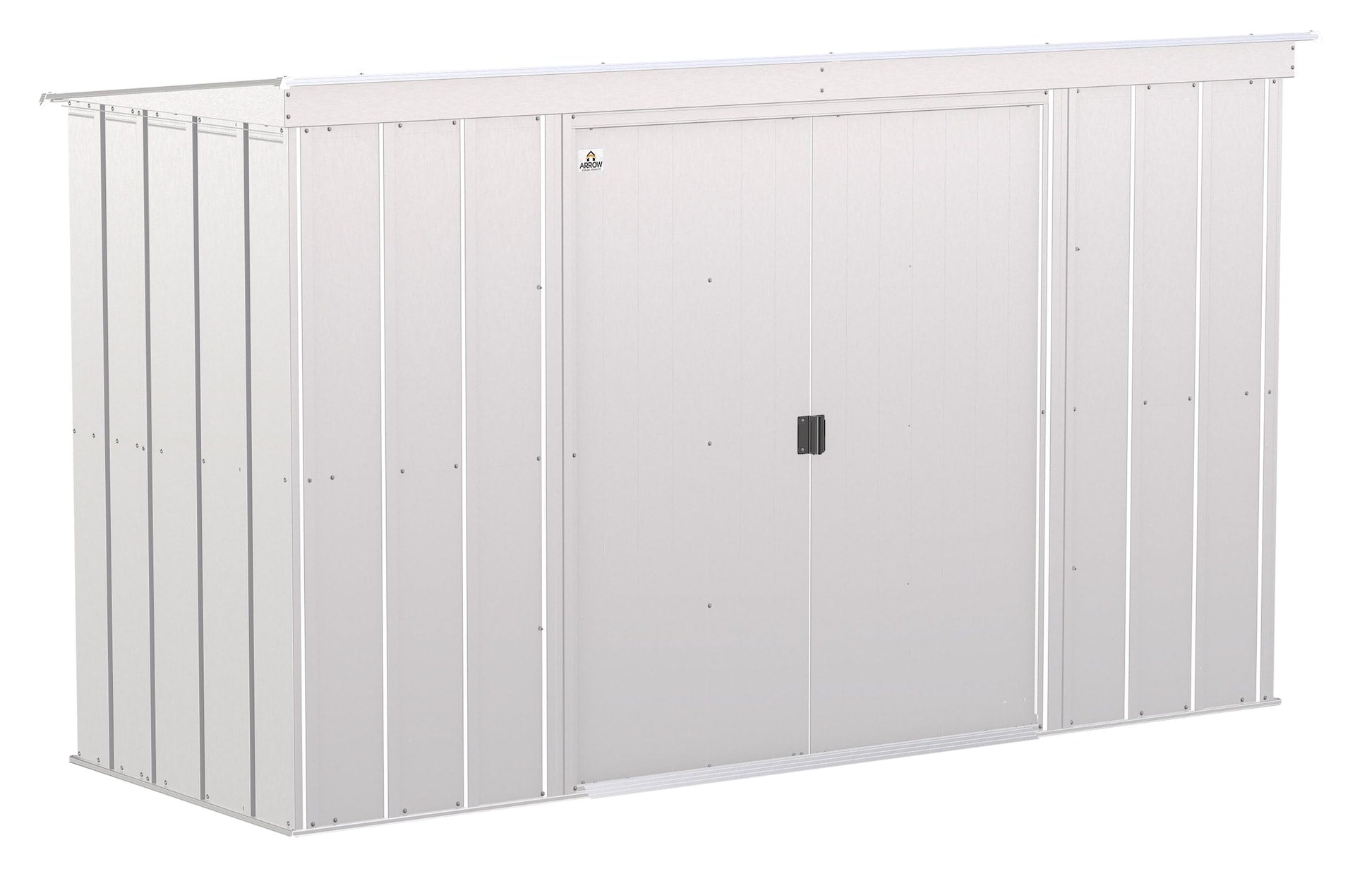 Arrow Classic Galvanized Steel Storage Shed, Flute Grey, 10-ft x 4-ft