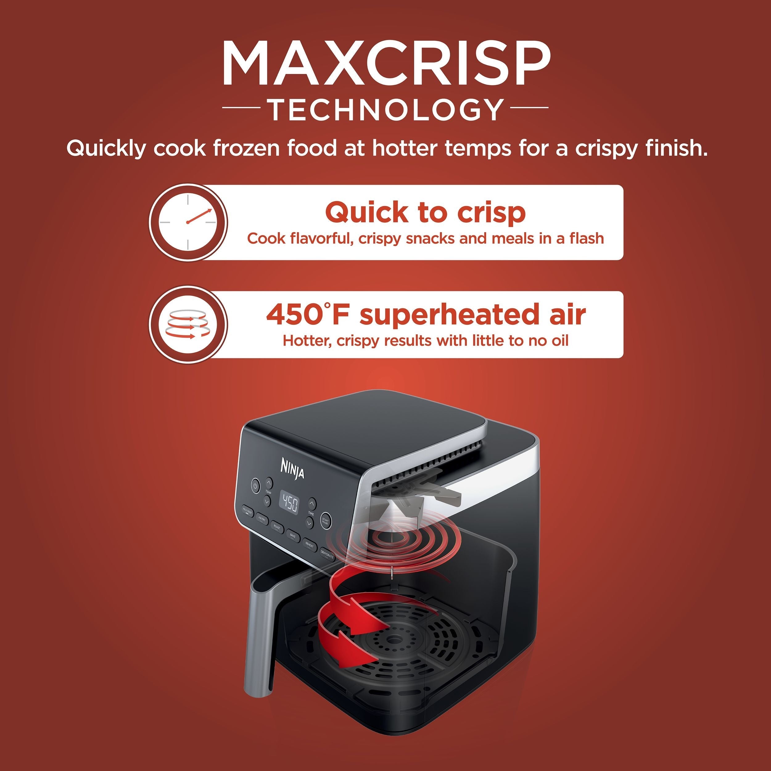 Ninja Pro XL 6-in-1 Air Fryer with Non-Stick Basket & Recipe Book, 6.5-qt